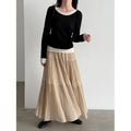 Wool Faux Two-Piece Long Sleeve Basic Top for Women...