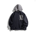 Checkered Patchwork Pocket Hooded Jacket Casual Commute Outerwear
