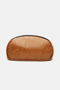 Cognac Faux Leather Backpack