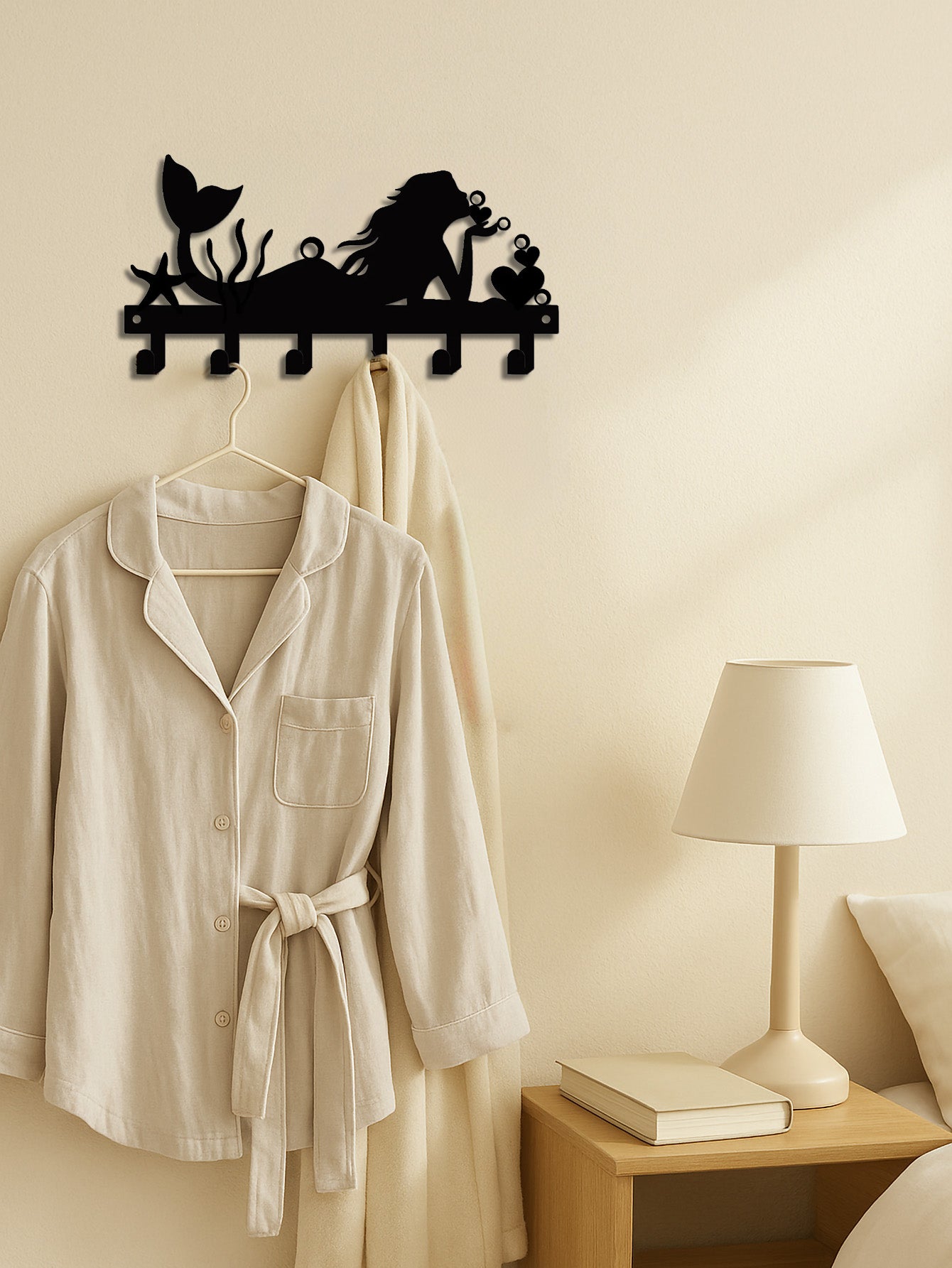 Wall-mounted Single Hanger With Built-in Key Holder,The Decorative Hooks