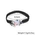 Fabric crystal flower anklet