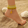 Handwoven tassel anklet for women