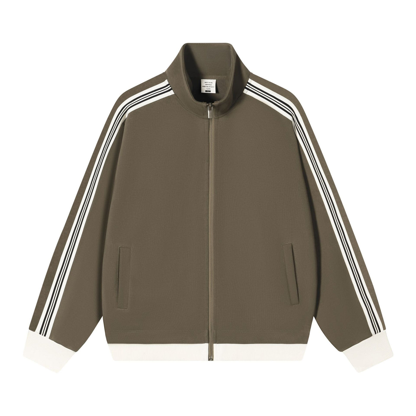 Collision ribbon zipper jacket for men