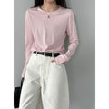 Simple and Versatile Regular Shoulder Double-Layer Rolled Cuff Round...