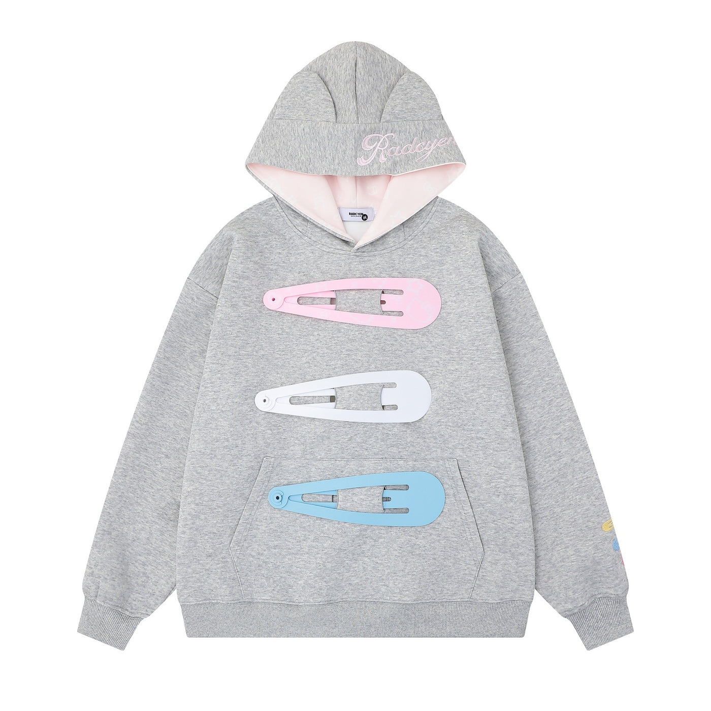 Colorful hair clip hoodie