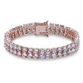 Hip Hop  Double-row 10mm Copper Micro-paved Zircon Bracelet