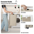 Laundry Hamper With Lid PE Rattan Powder Coating Frame...