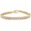 Copper Zirconia Tennis Bracelet with Design