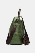 Cognac Faux Leather Backpack