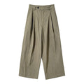 Diagonal Placket Patchwork Pleated Wide Leg Pants for Women...