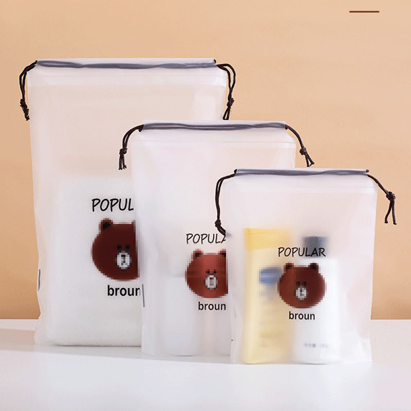 Drawstring Pocket Travel Packing Shoes Storage Drawstring Face Towel Bag Plastic PE Scrub Cute Packaging Bag