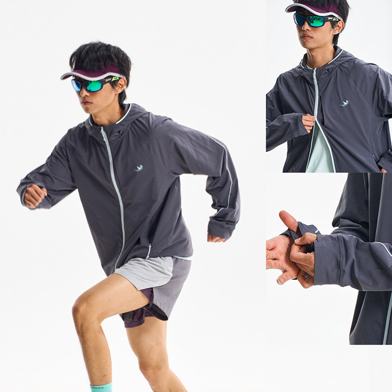 Lightweight hooded sunscreen jacket