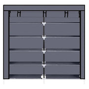 7 Tiers Portable Shoe Rack Closet Fabric Cover Shoe Storage Organizer Cabinet