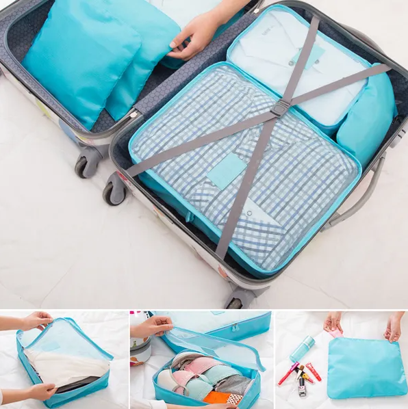 9Pcs Clothes Storage Bags Water-Resistant Travel Luggage Organizer Clothing Packing