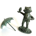 Frog Ornament Resin with Umbrella