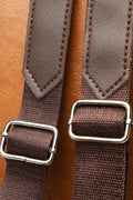 Cognac Faux Leather Backpack