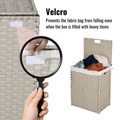 Laundry Hamper With Lid PE Rattan Powder Coating Frame...