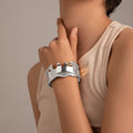 Metal style temperament niche versatile bracelet Bracelet irregular opening...
