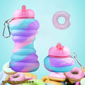Donut Folding Silicone Bottle Foldable Outdoor Sports Goods Portable...