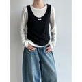 Layered Knit Camisole Top for Women