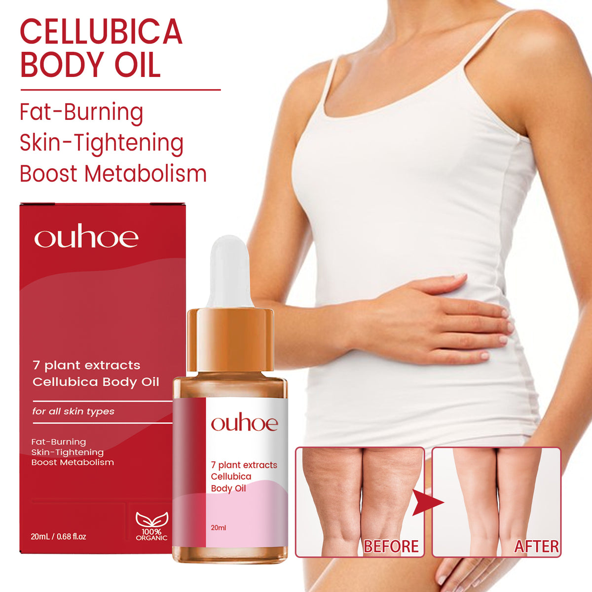 Herbal Body Oil, Firming Skin Shape Body Moisturizing Massage Oil