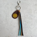 Crazy Horse Skin Keychain Texture Hot Gold Sunflower Cross...