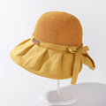 Ladies Bow Sun Hat Pleated Big Brim Stitching Fisherman...