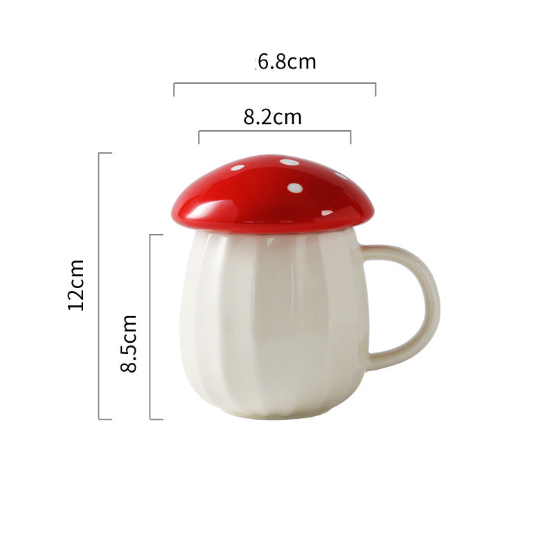 Creative Mushroom Mug  With Lid Coffee Mug Drinking Water Ceramic Mug