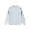 Solid color round neck pullover hoodie