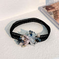 Fabric crystal flower anklet