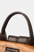Cognac Faux Leather Backpack