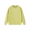 Solid color round neck pullover hoodie