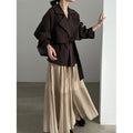 British Style Belted Waist Flip Collar Trench Coat for...