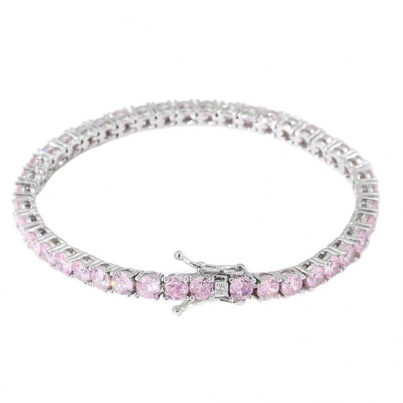 Hot selling tennis bracelet, high sparkling white zircon bracelet, silver jewelry, high-end feel, light luxury jewelry accessories