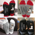Christmas Sock Color Blocking Sub Letter Medium Tube Sock...
