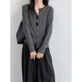 Striped Long Sleeve Cardigan + Matching Color Camisole Set...