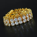 Hip Hop  Double-row 10mm Copper Micro-paved Zircon Bracelet