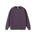 Solid color round neck pullover hoodie