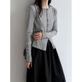 Color-Blocking Stripe Round Neck Long Sleeve Top for Women...