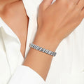 Spring Hook Cuban Chain Bracelet Copper Gold Plated Zircon...