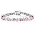 Romantic Trimmed Heart Shape 3A Zirconia Love Bracelet Copper...