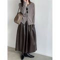 Striped Long Sleeve Cardigan + Matching Color Camisole Set...