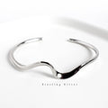 Sterling silver bracelet minimalist wave bracelet Mobius open bracelet...