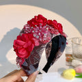 Handmade fabric flower headband and water diamond headband