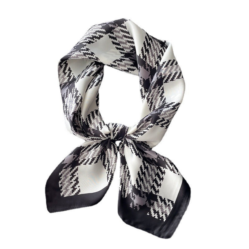 Checkered Scarf  Women's Square Scarf Professional Scarf