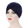 Muslim Women Stretch Cotton Striped Beanie Turban Chemo Hat...