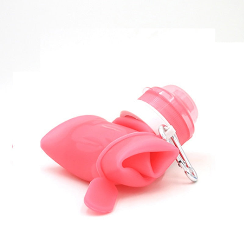 600ml Silicone Folding Water Bottle Outdoor Sports Supplies Portable Water Bottle Convenient Travel Anti-scalding Insulated