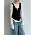 Layered Knit Camisole Top for Women