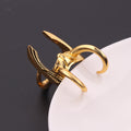 Simple Design Rocky Ring Jewelry Irregular Gold Fang Ring...