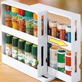 Kitchen Spice Organizer Rack Multi-Function Rotating Storage Shelf Slide...
